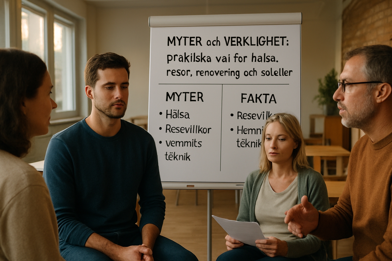 Myter och verklighet: praktiska val för hälsa, resor, renovering och solceller